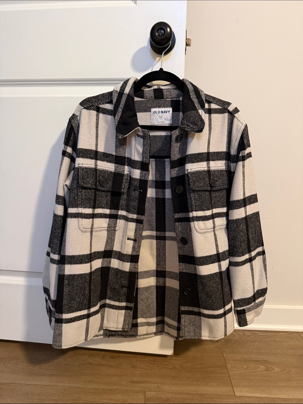 Old Navy Black & White Plaid Shacket